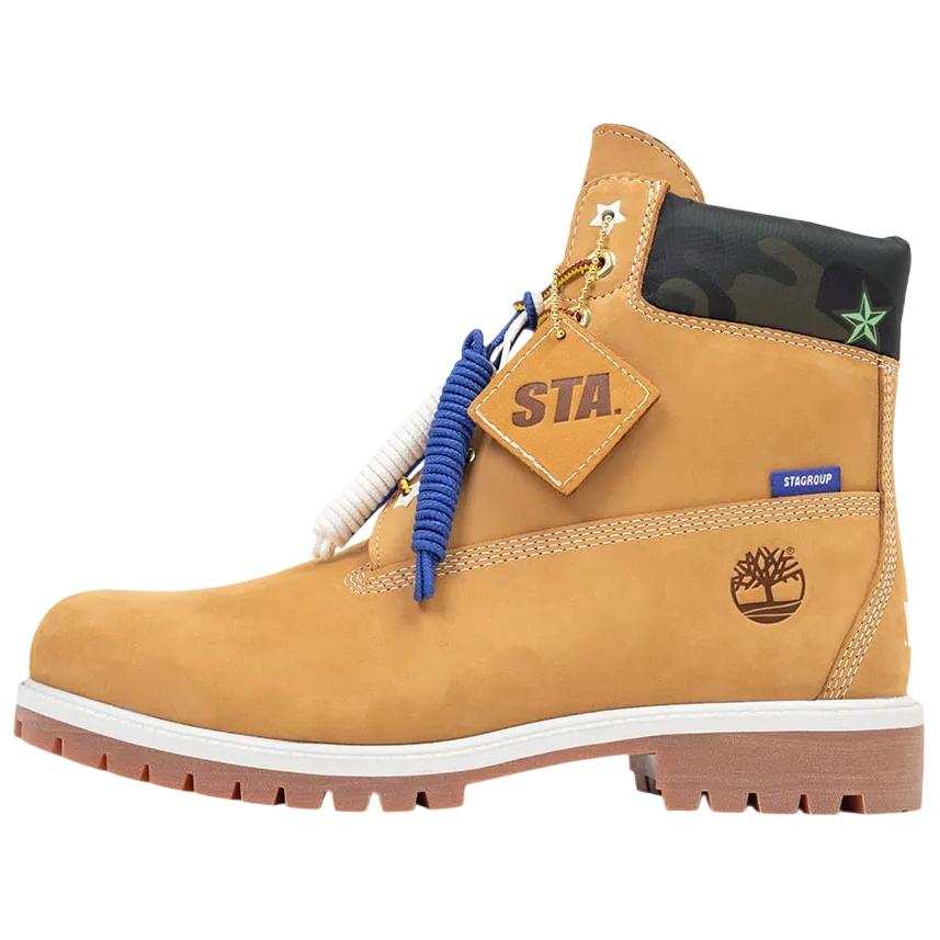 Timberland Sta. x Timberland 6 Inch Comfortable Short Combat Boots Unisex Wheat Brown