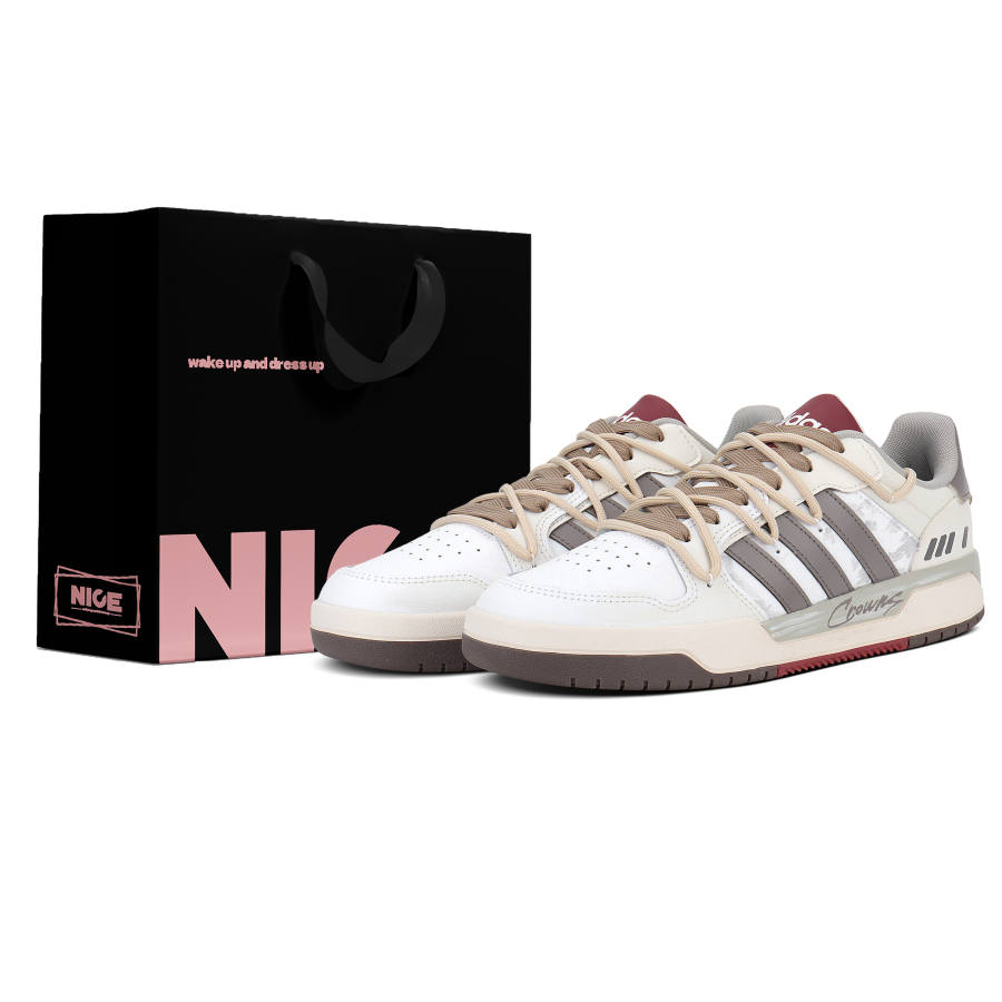 Adidas Neo Entrap Abrasion Resistant Abrasion Resistant Low top Skateboard Shoes Unisex Gray White