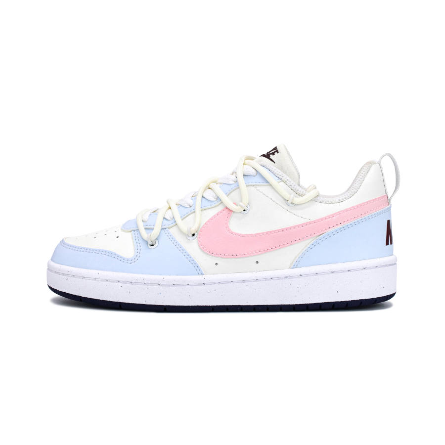 Nike Nike Court Borough Abrasion Resistant Lightweight Breathable Low top Skateboard Shoes GS Beige Pink Blue