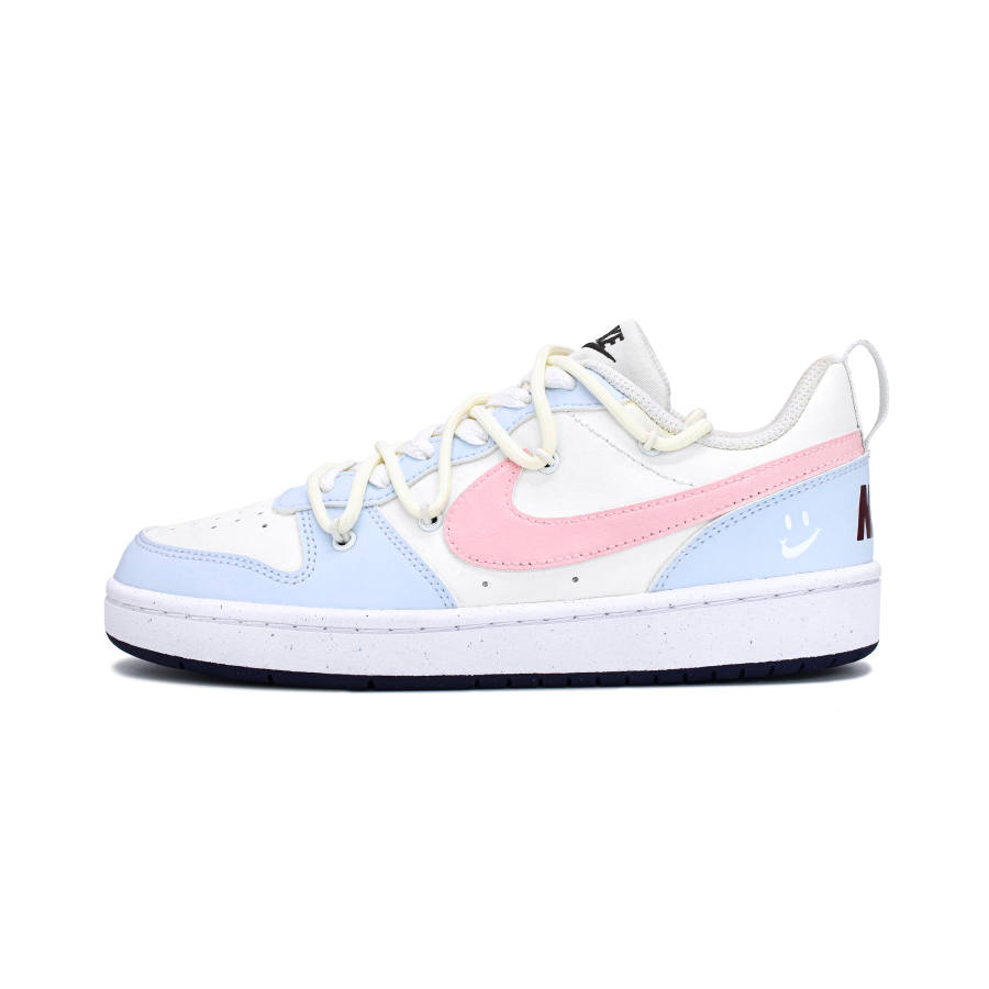 Nike Nike Court Borough Macaron Double 2.0 Lightweight And Breathable Low top Skateboard Shoes Women's Glacier Blue