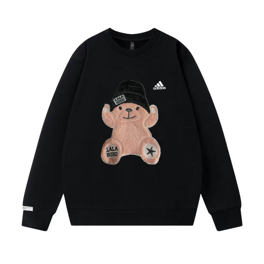 Adidas Adidas LABEL Sweatshirts Unisex Black Crew Neck Moderate Regular