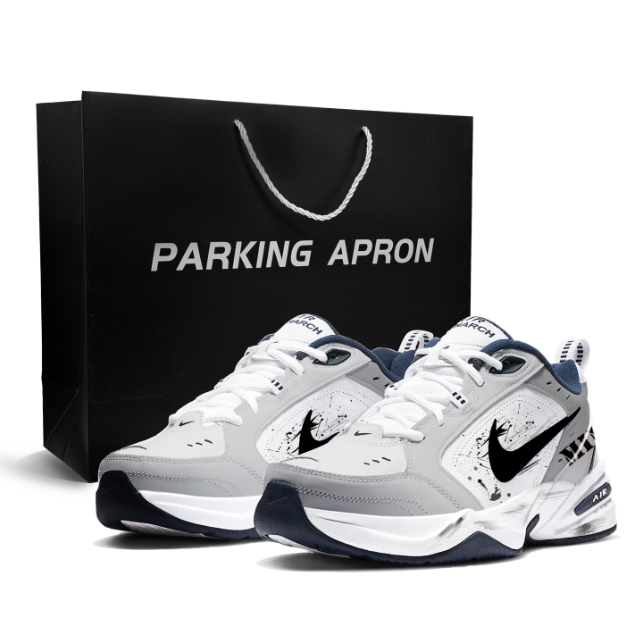 Nike Nike Air Monarch 4 Mesh, Synthetic Leather, Leather Cushioning, Wear Resistant Low top Chunky Sneakers Unisex Gray