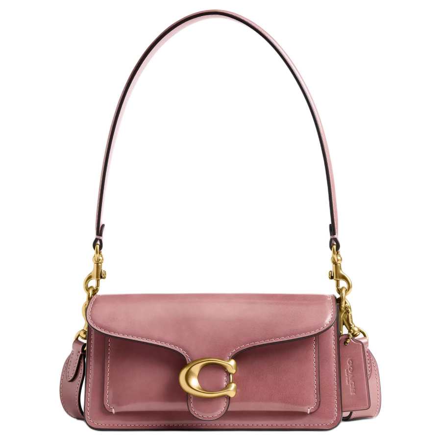 COACH Tabby Cow Leather Shoulder Bag Small Women's Brass & Copper