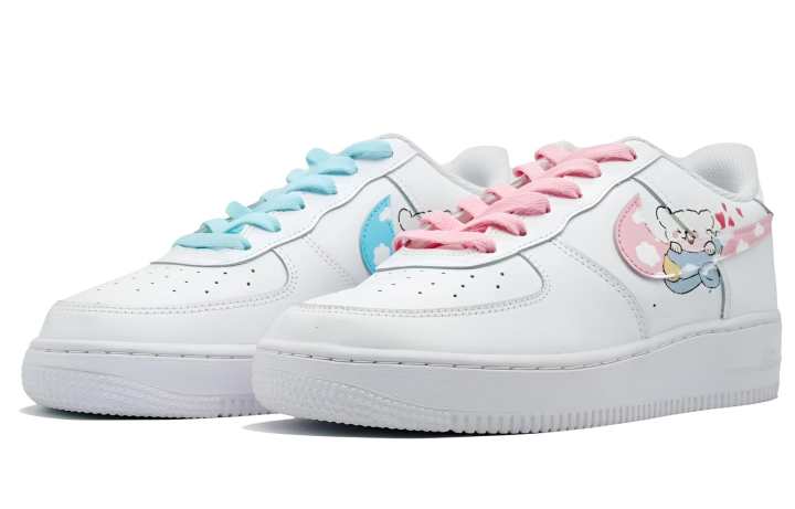 Nike Nike Air Force 1 Dream Chasing Cloud Bear Leather Abrasion Resistant Low top Skateboard Shoes Unisex