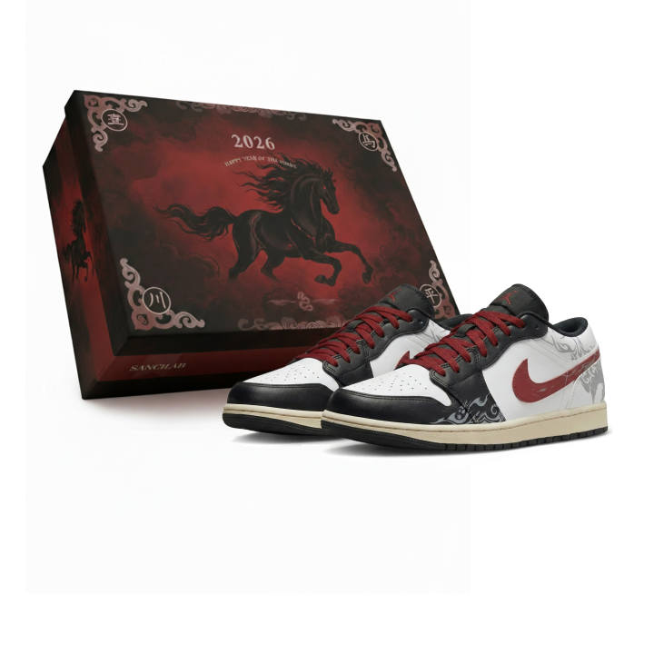 Jordan Jordan Air Jordan 1 Low CNY Horse Year, Three Times Laboratory, Phoenix Fireworks, Box Abrasion Resistant