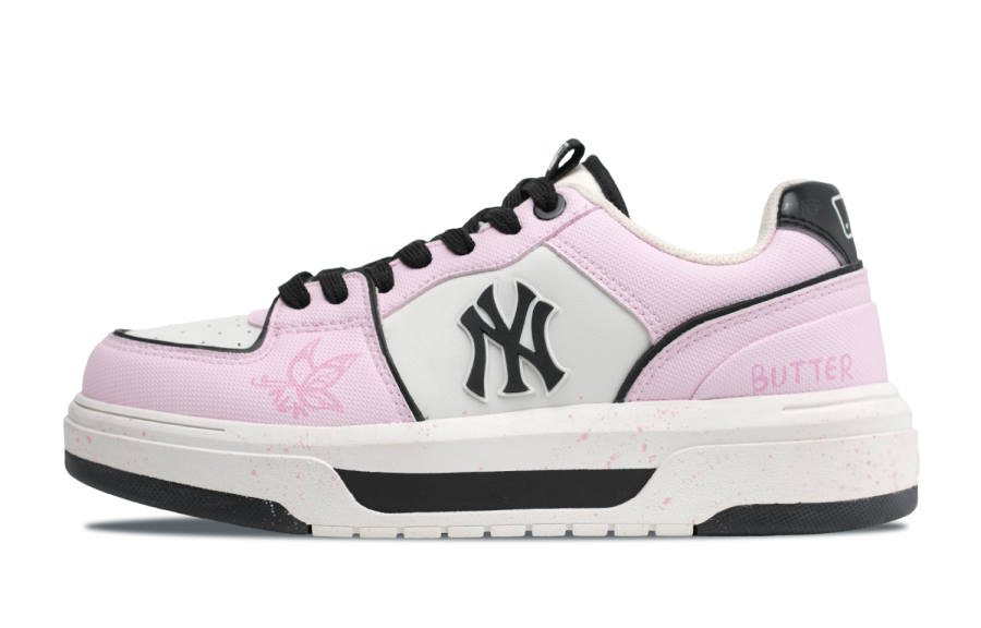 MLB Chunky Liner Dusty Pink Butterfly Abrasion Resistant Low top Skateboard Shoes Women's Pink