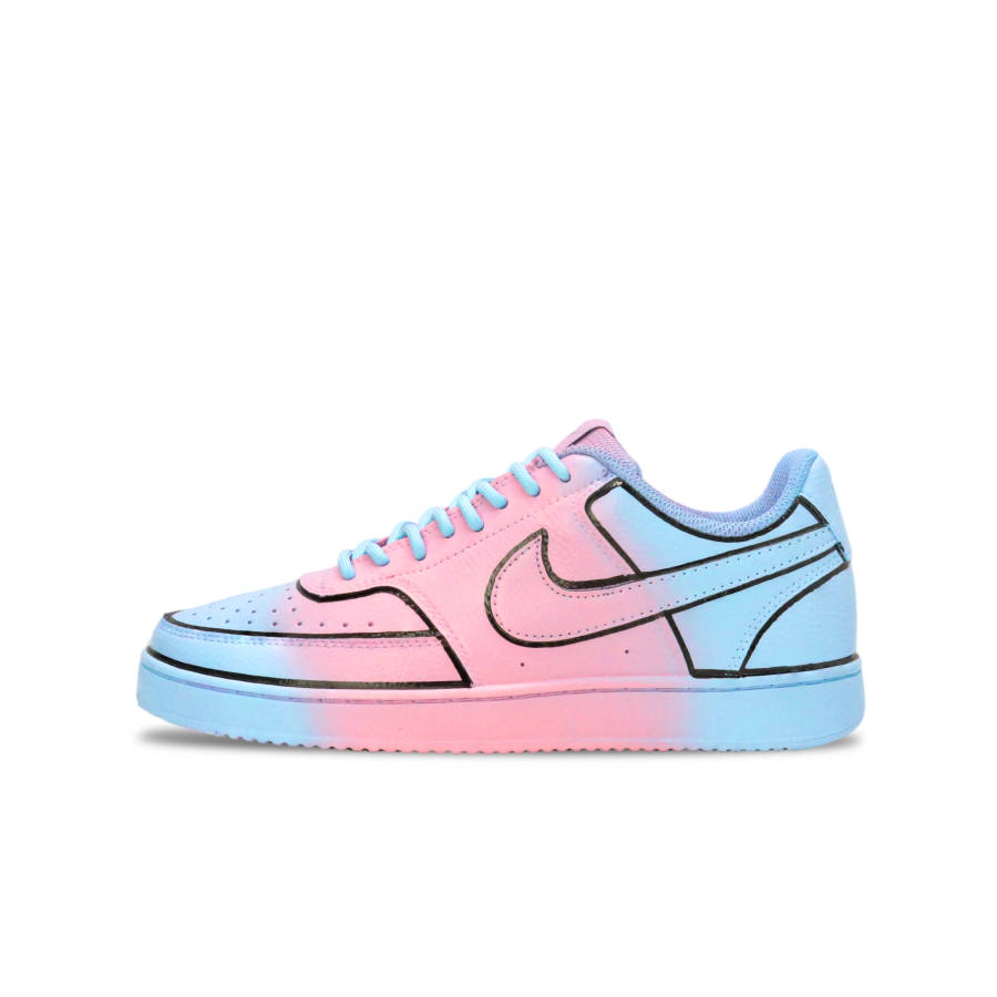 Nike Nike Court Vision 1 Huan Xi Sha Wear resistant And Lightweight Low top Skateboard Shoes Men's Pink Blue