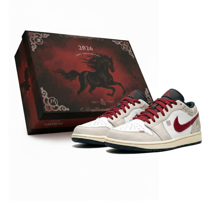 Jordan Jordan Air Jordan 1 Low CNY Horse Year, Three Times Laboratory, Plain Horse Red, Box Abrasion Resistant Low top