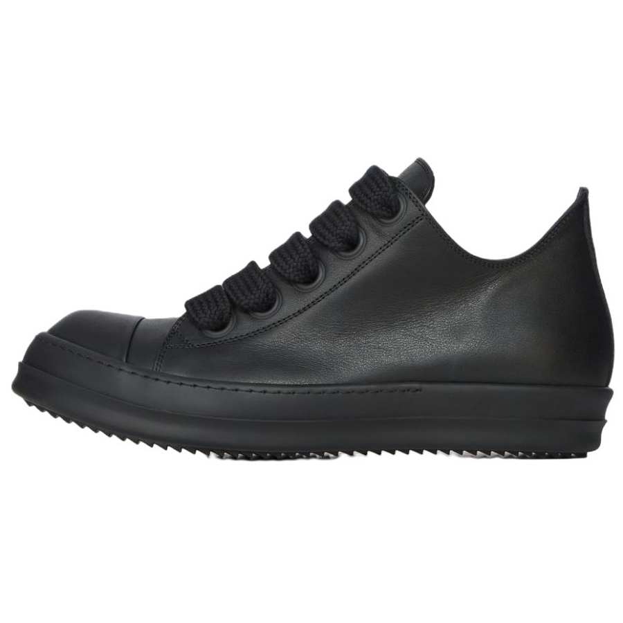 RICK OWENS RICK OWENS/RO CONCORDIANS JUMBOLACE Cow Leather Low top Skateboard Shoes 3.5cm Men's Black
