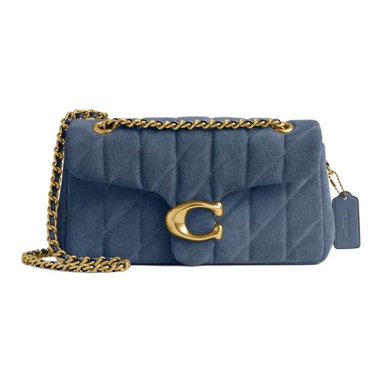 COACH COACH Tabby Leather Handbag, Shoulder Bag Medium Women's Denim Blue