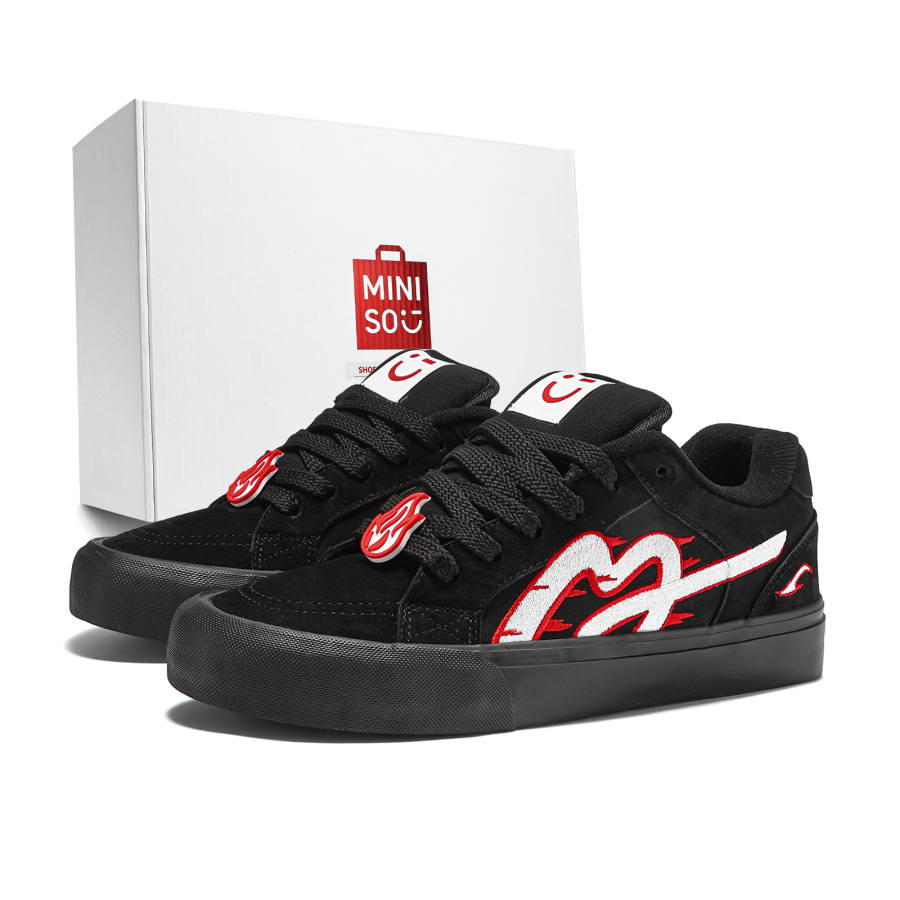 MINISO Casual Shoes Unisex Low Top Flame Red/Flame Red Mismatched/Red Blue Mismatched/White Silver