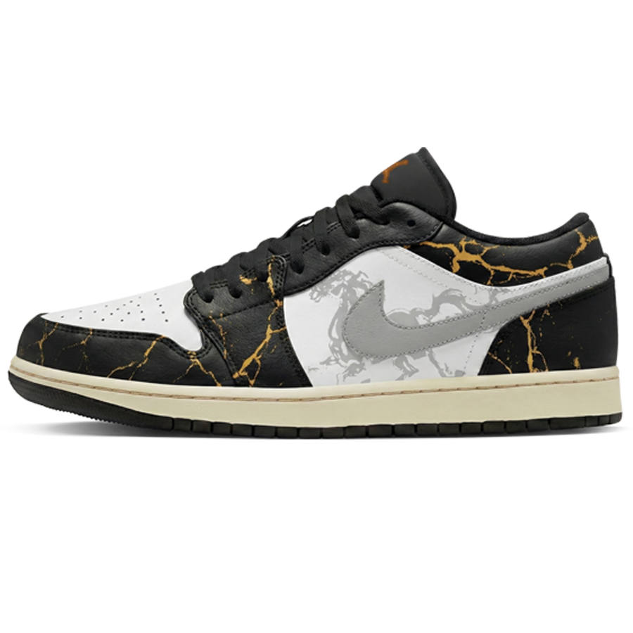 Jordan Jordan Air Jordan 1 Low CNY Horse Year, Three Times Laboratory, Golden Pattern Swift Shadow Abrasion Resistant