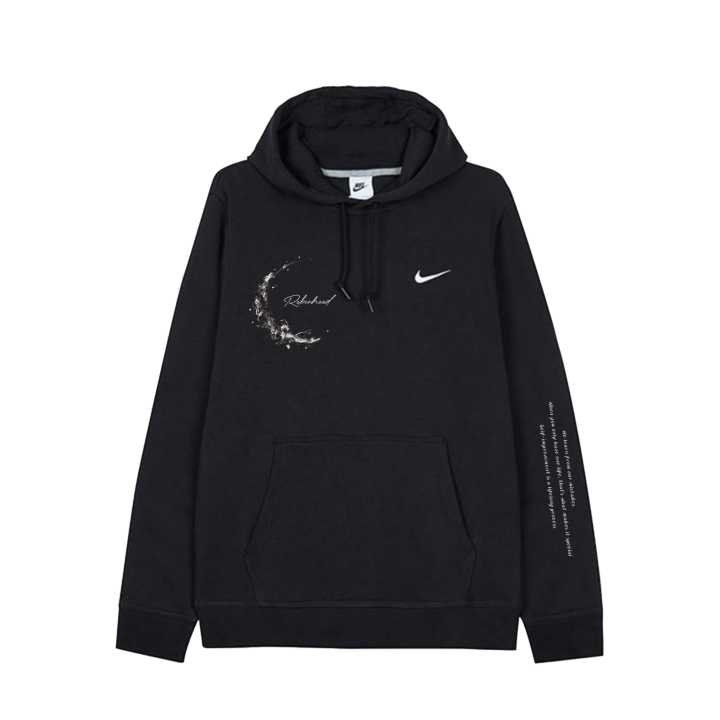 Nike Nike Sweatshirts Unisex Black/White Hooded Moderate Regular
