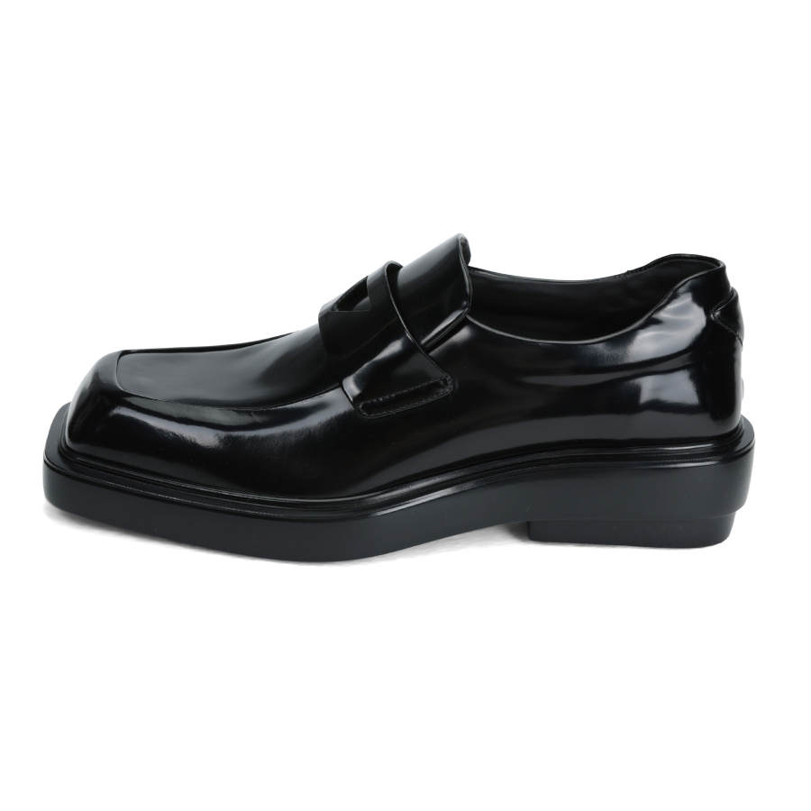 PRADA PRADA Triangle-patch Leather Loafers