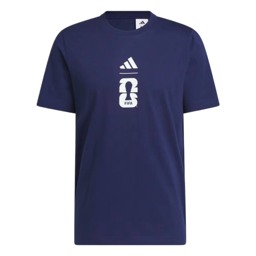 Adidas Adidas WORLD CUP T Shirts Men's Dark Blue Crew Neck Moderate Straight Fit