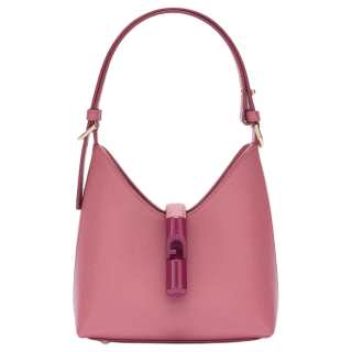 Furla Cow Leather Hobo Bag Handbag Mini Women's Flesh Pink