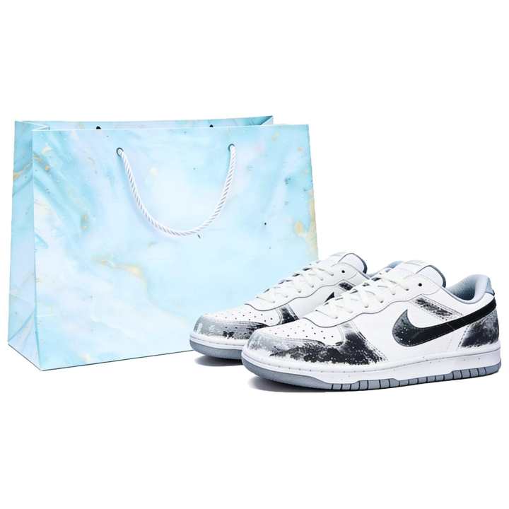 Nike Nike Big Low Lux Abrasion Resistant Breathable Low top Skateboard Shoes Unisex Black White