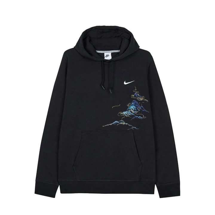 Nike Nike Sweatshirts Unisex Black/White Hooded Moderate Regular