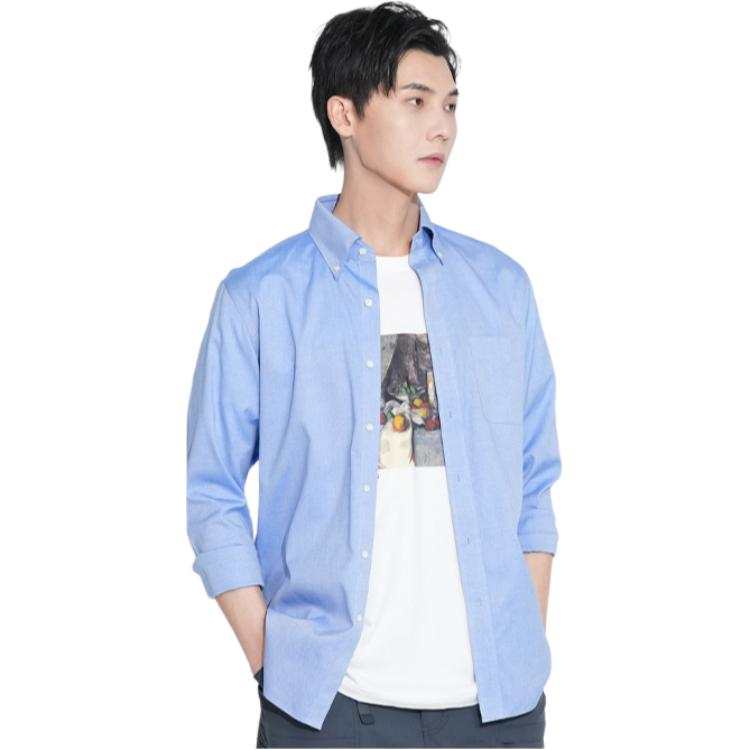 UNIQLO Shirts Unisex 64 Lake Blue Pointed Collar Moderate Other