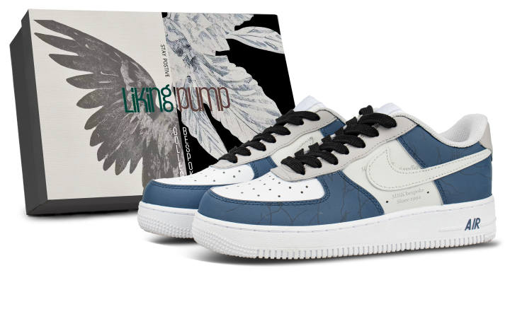 Nike Nike Air Force 1 Coverage Thermal Abrasion Resistant Low top Skateboard Shoes Unisex Dark Blue