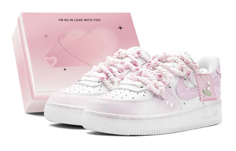 Nike Nike Air Force 1 GS Couple's, Romantic Favor, Misty Star Love, Rose, Elegance, Elegant, Girlish Heart, Sweet Style