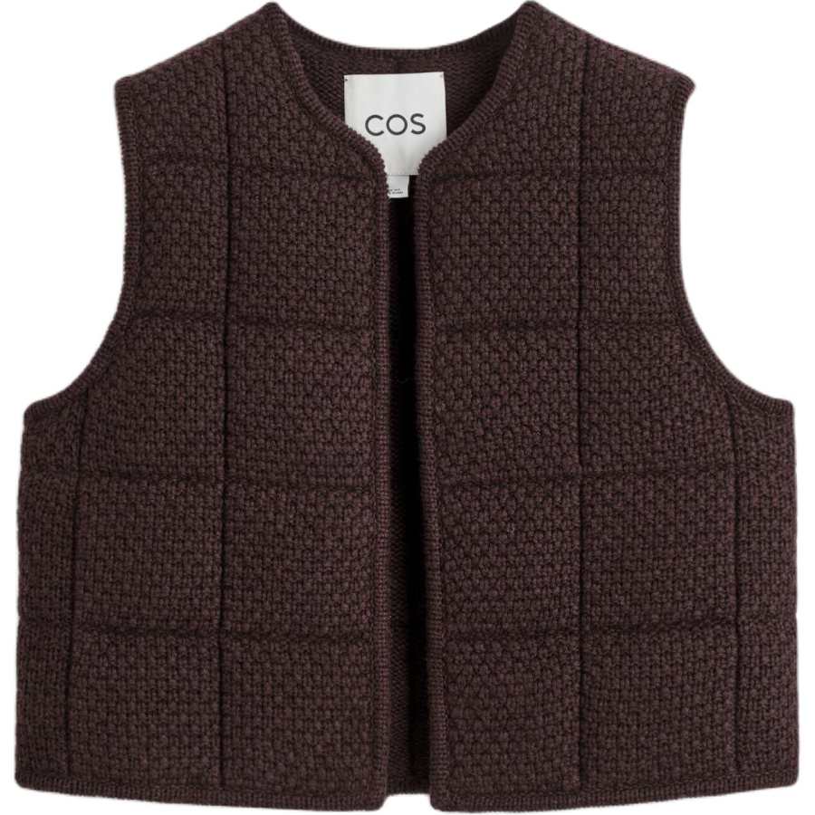 COS Vests Women's Dark Brown Crew Neck Moderate Other