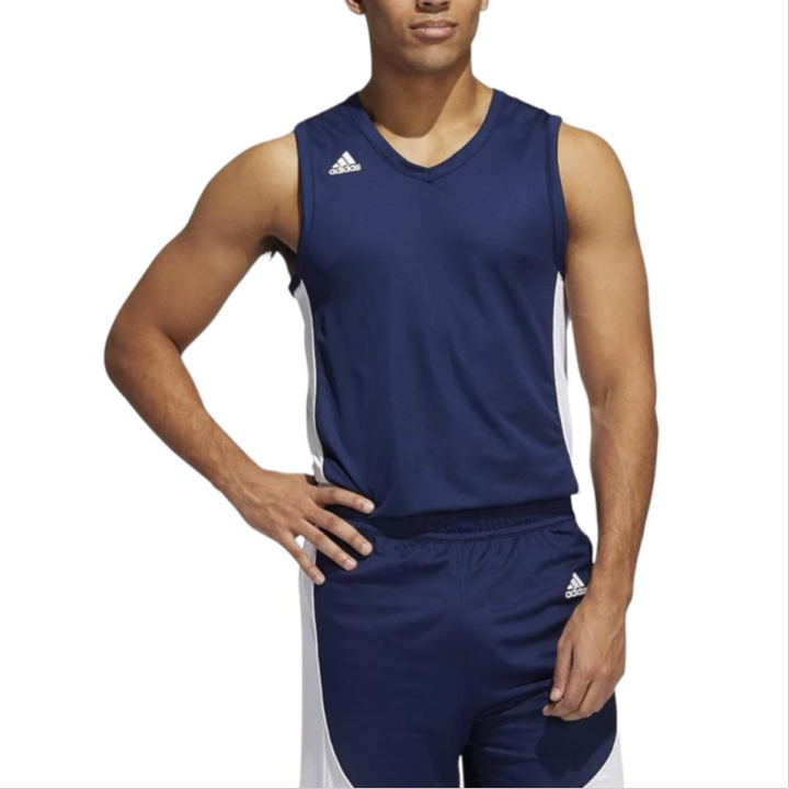 Adidas Adidas Tank Tops Unisex Blue V Neck Moderate Straight Fit