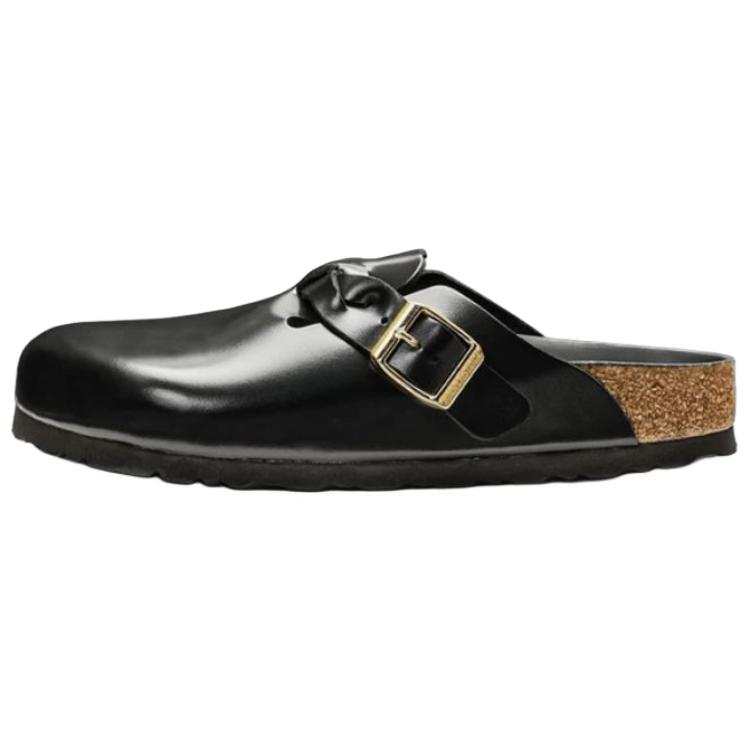 Birkenstock Boston Braided Breathable Birkenstock Shoes Men's Black Narrow