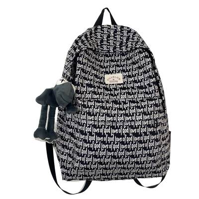 Villelon Nylon Fabric Backpack Unisex Black