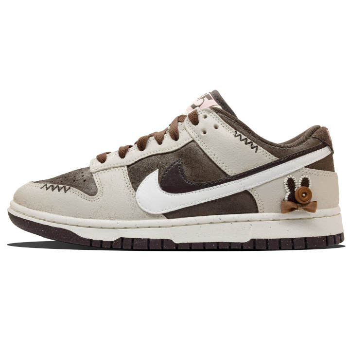 Nike Nike Dunk Dun Island Manufacturing, Western Rabbit Abrasion Resistant Low top Skateboard Shoes Women's Pink Coffee