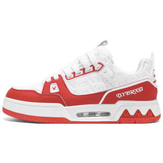 V.YERXU Air Trainer Versatile Casual Red Height Increasing Abrasion Resistant Low top Skateboard Shoes Unisex