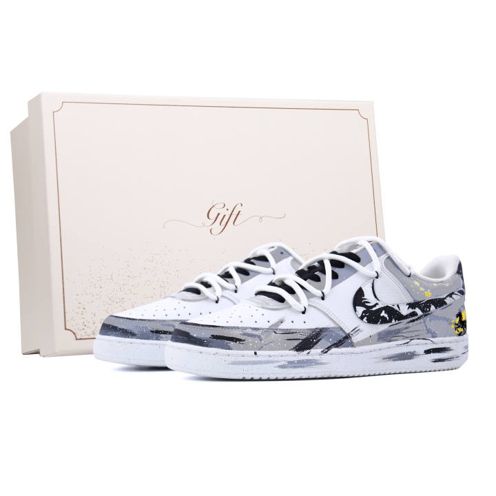Nike Nike Court Vision 1 Box, Ink Stepping On Clouds Leather Abrasion Resistant Breathable Low top Skateboard Shoes Men's