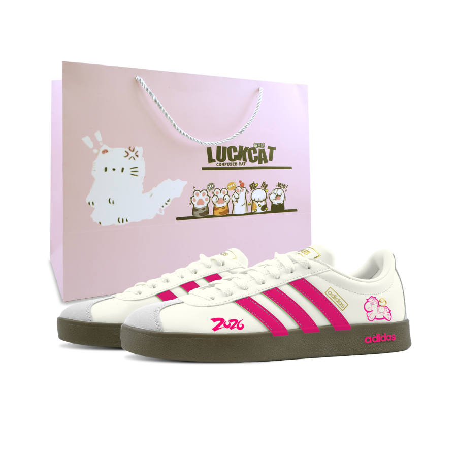 Adidas Adidas VL COURT 2.0 German Army Trainers Unisex Low Top Rose Red