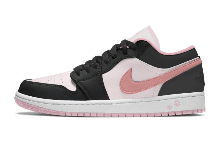 Jordan Jordan Air Jordan 1 Berry Problem Cushioning Abrasion Resistant Low top Skateboard Shoes Women's Black Pink