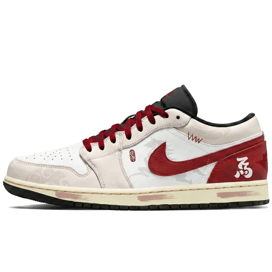 Jordan Jordan Air Jordan 1 Low CNY Horse Year, Three Times Laboratory, Red Seal Greetings Horse Abrasion Resistant
