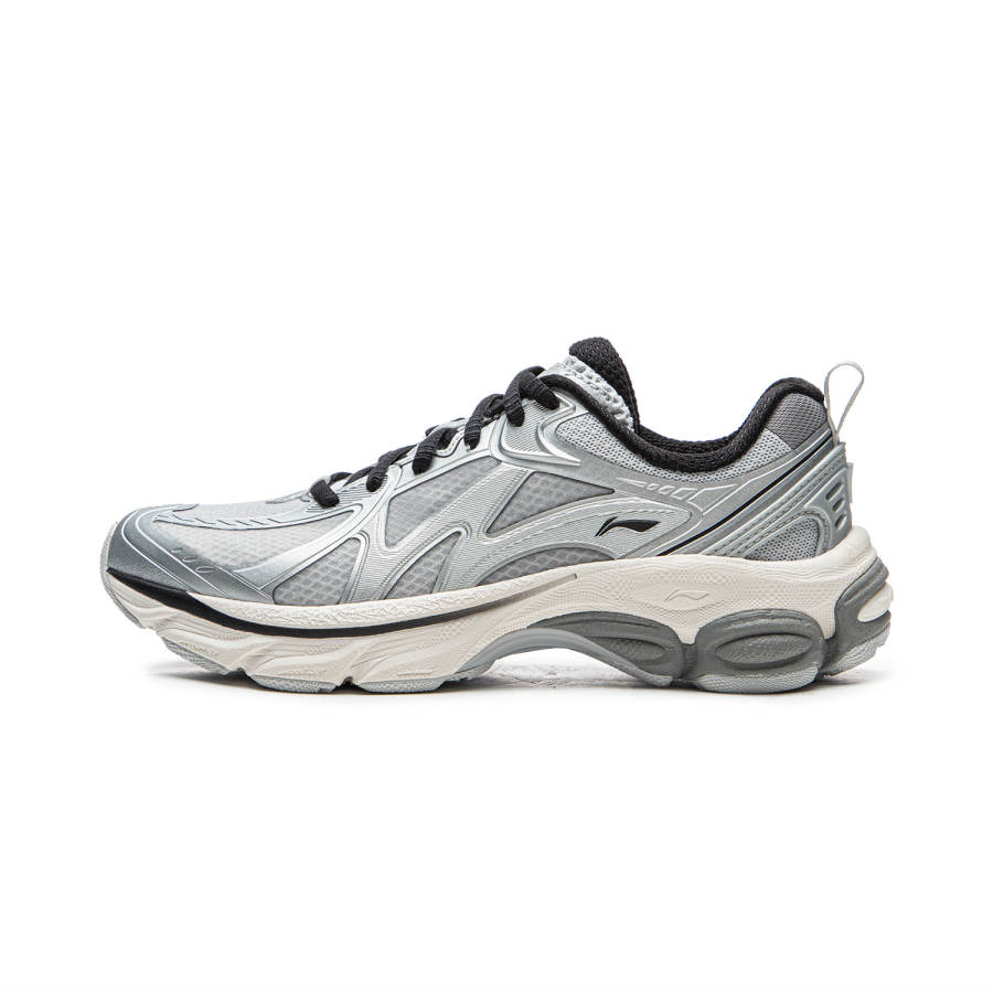 Li-Ning Li Ning Fuyao Boom V2 Cushioning Slip Resistant Abrasion Resistant Rebound Low top Running Shoes Women's Silver Gray