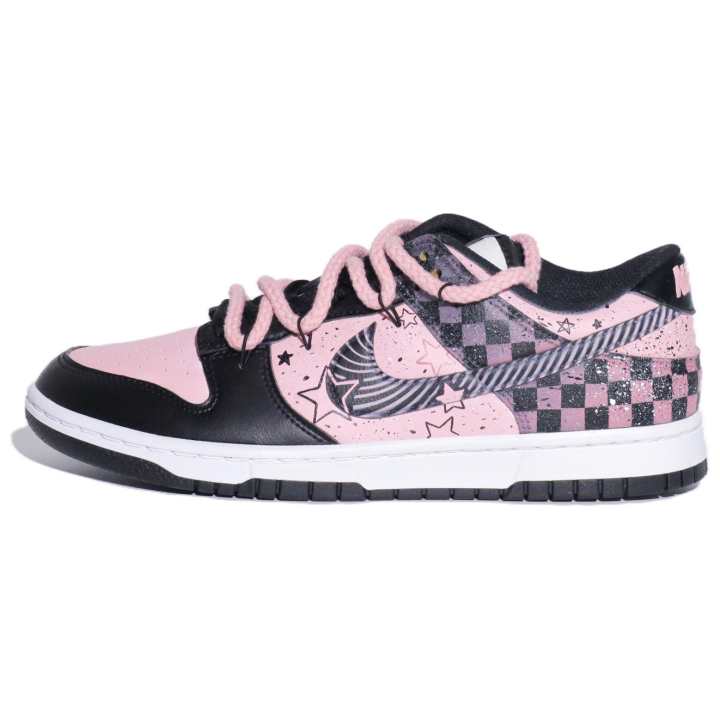 Nike Nike Dunk Abrasion Resistant, Lightweight, And Breathable Low top Skateboard Shoes Unisex Black Pink