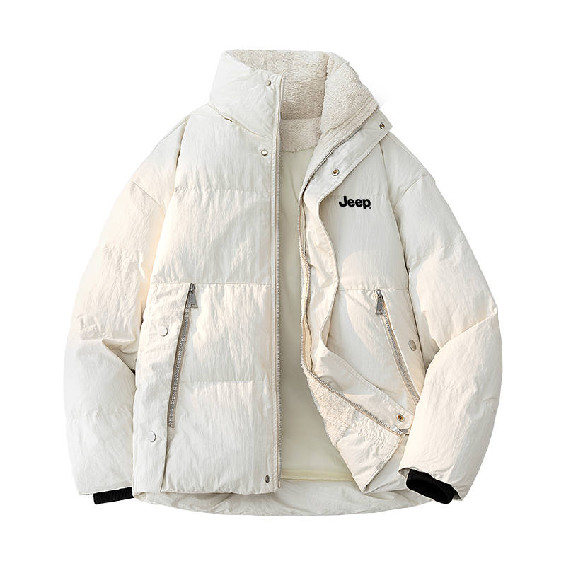 Jeep Puffer Jackets Unisex Stand Collar Thickened Padded Puffer Jacket