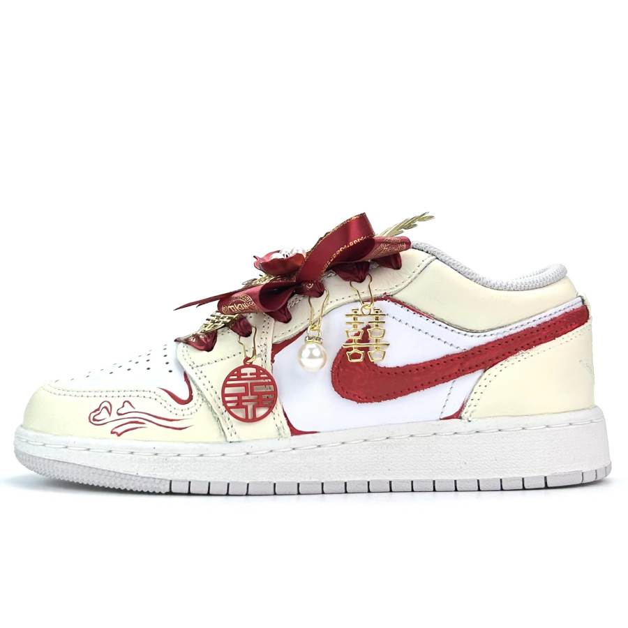 Jordan Jordan Air Jordan 1 Ming Dynasty Wedding Ceremony Palace Cultural Creativity Horse Year CNY Abrasion Resistant Low top