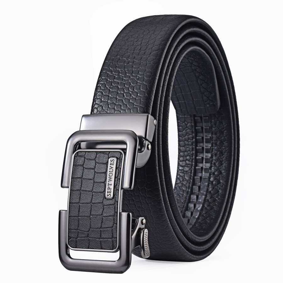 SEPTWOLVES SEPTWOLVES Cow Leather Alloy Leather Belts Men's 3.5cm