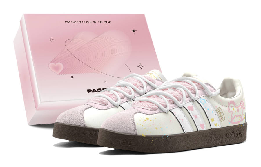 Adidas Adidas VL COURT 2.0 Classic Couple's, Romantic Gift, Rainbow Horse, Stars, Heart, Graffiti, Individual Style Low top
