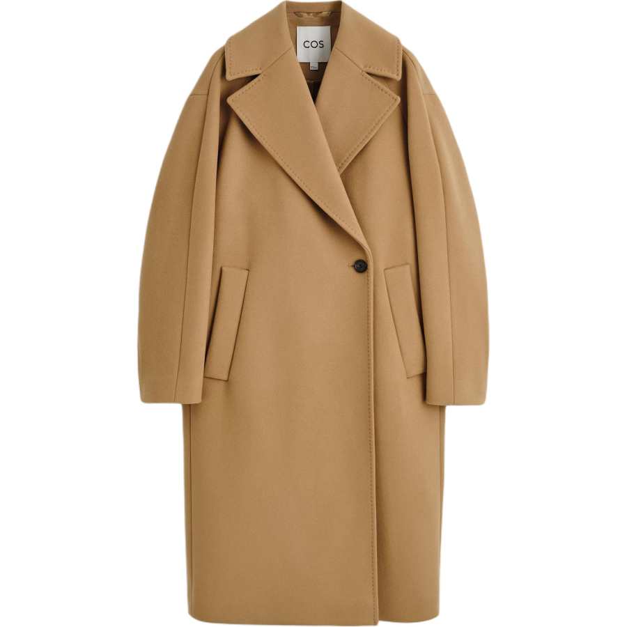 COS COS Coats Women's Camel Lapel Moderate