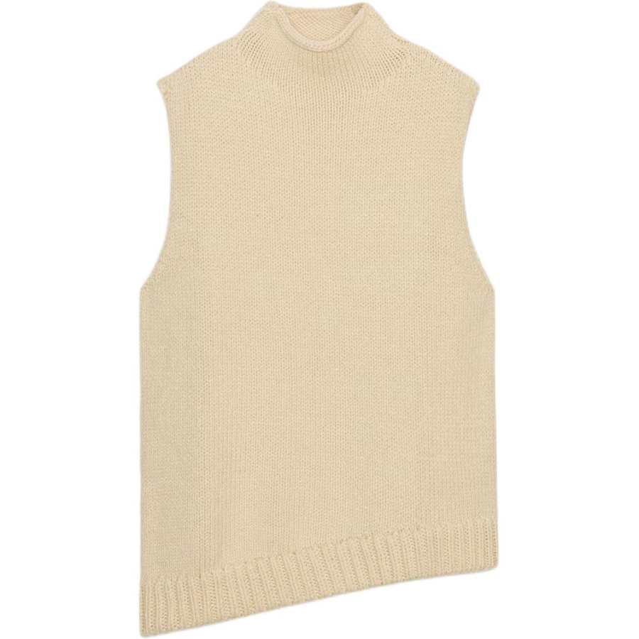 ZARA Tank Tops Women's Vanilla Stand Collar Other