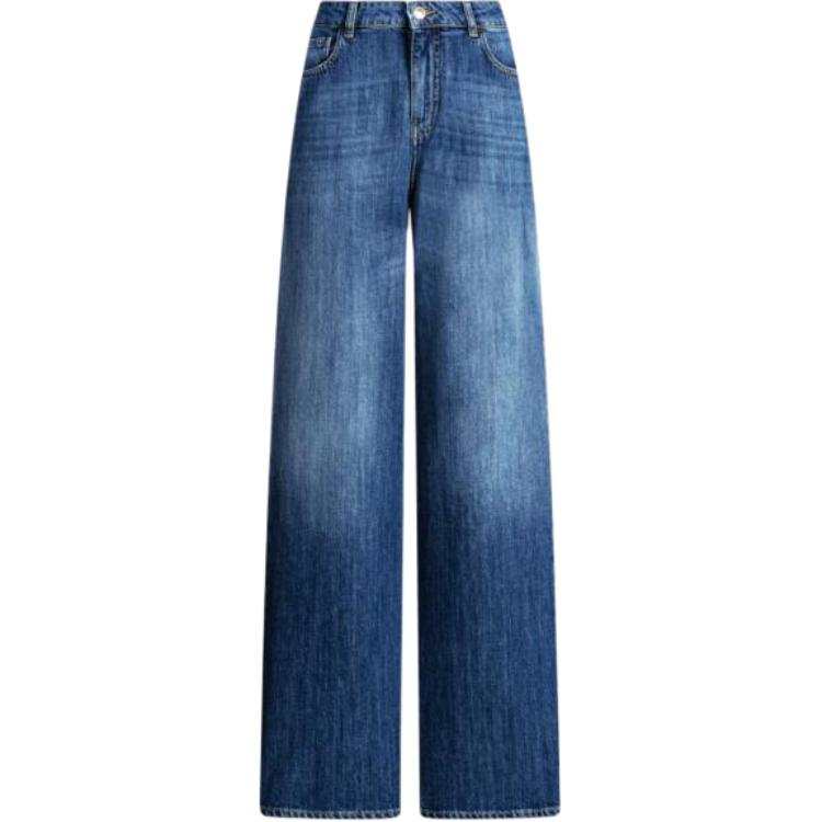 EMPORIO ARMANI Jeans Women's Denim Blue Moderate Wide Leg Pants