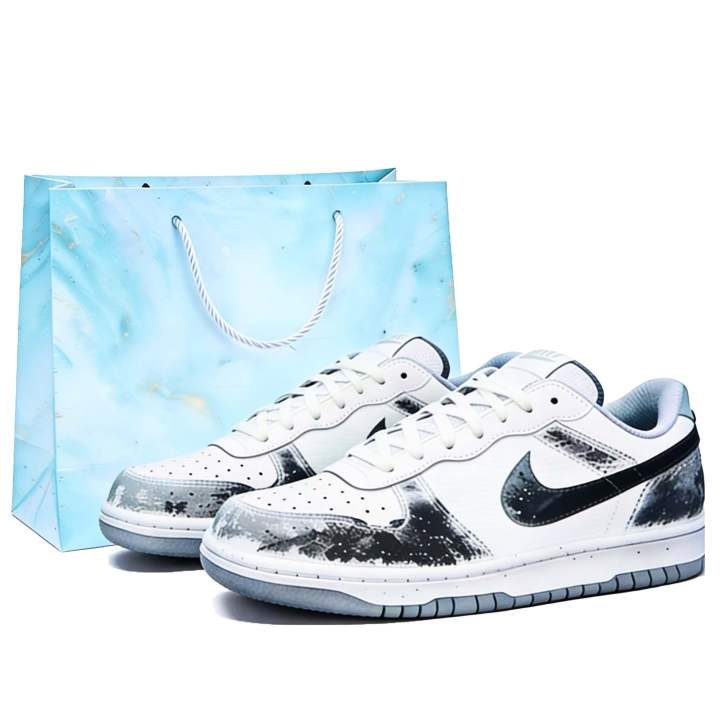 Nike Nike Big Abrasion Resistant Breathable Abrasion Resistant Breathable Low top Skateboard Shoes Unisex Black White