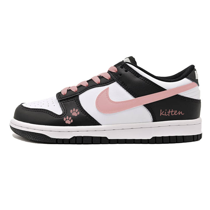 Nike Nike Dunk Kitten Synthetic Leather Abrasion Resistant Slip Resistant Low top Skateboard Shoes Women's Black
