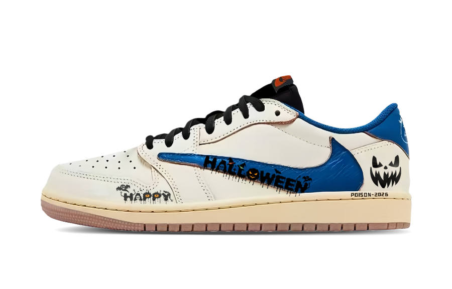 Jordan Travis Scott x Jordan Air Jordan 1 Mysterious Hook Leather Cushioning Abrasion Resistant Cushioning, Wear Resistant