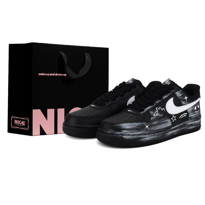 Nike Nike Air Force 1 Black Warrior Slip Resistant Low top Skateboard Shoes Unisex