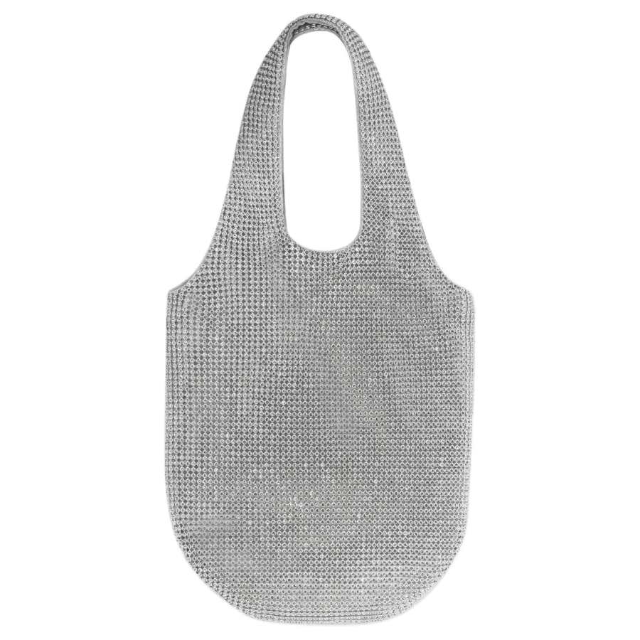 Apm Monaco Aluminum Glass Tote Handbag Small Women's Silver