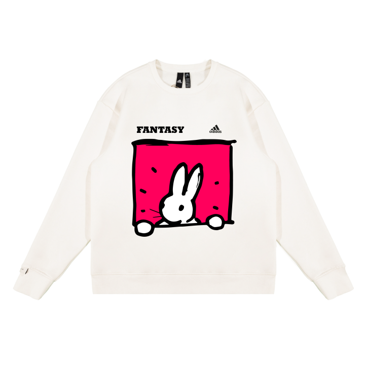 Adidas Adidas Sweatshirts Unisex White Crew Neck Moderate Regular